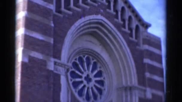 The front of a church building — Stock Video