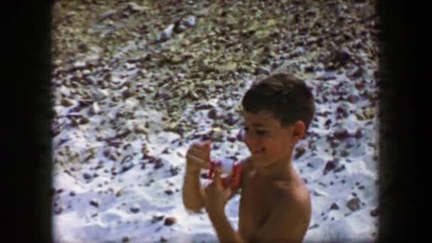 Niño con cometa voladora — Vídeos de Stock