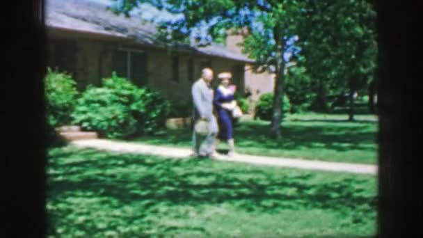 A couple is seen walking happily — Stock Video