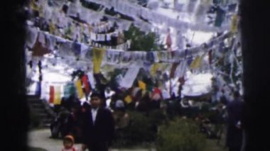 Baba ve kızı ile Festivali yürüyüş