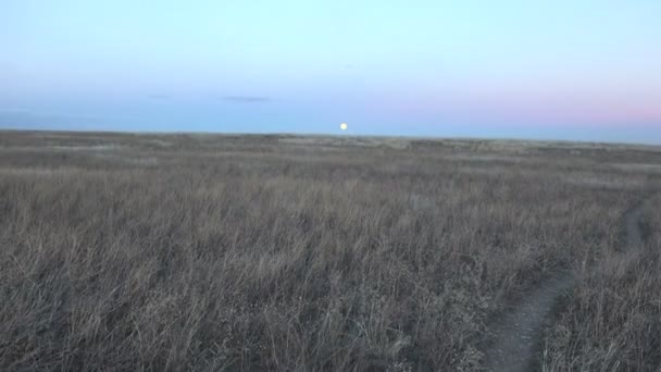 Mondaufgang bei Sonnenuntergang — Stockvideo