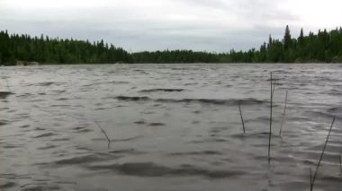 Dalgalar gölde bulutlu gün