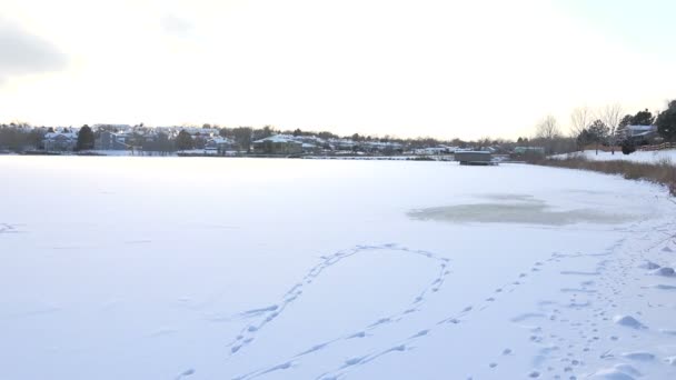 Vue sur le lac gelé — Video