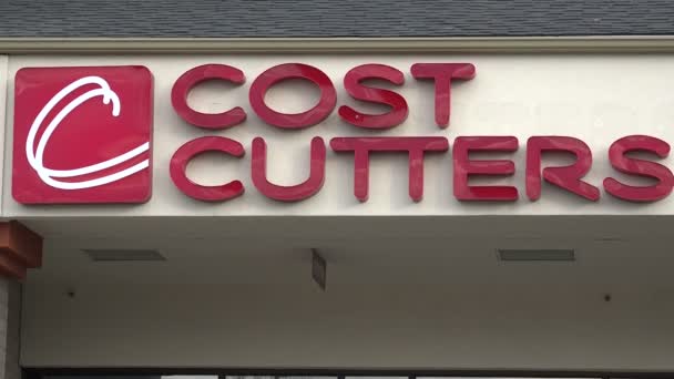 Custo cortadores Salão Storefront — Vídeo de Stock