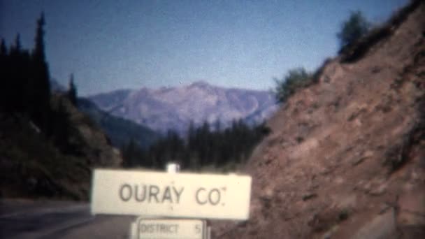 Ouray Колорадо місто знак — стокове відео