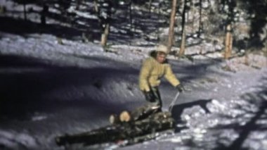 Kış kar boyunca odun bir kızak çekerek sırayla alarak