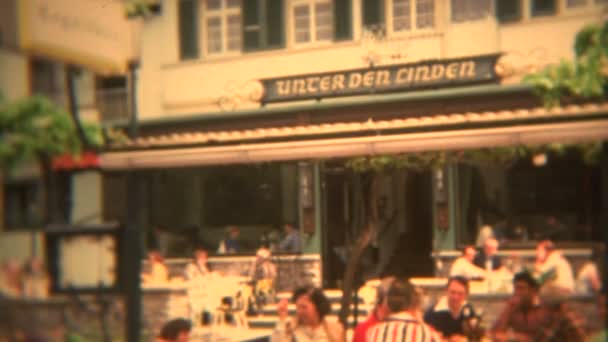 人とドイツのビール庭 — ストック動画