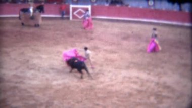 Matador bir stadyum stadyumunda boğa mücadele
