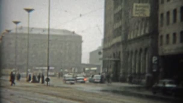 Verschneite Stadtlandschaft von Rotterdam — Stockvideo