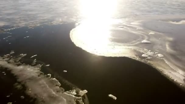 Voar sobre lago congelado — Vídeo de Stock