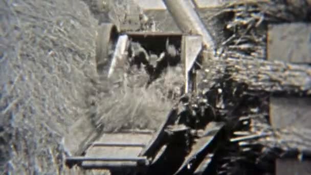 农民收集干草收割机 — 图库视频影像