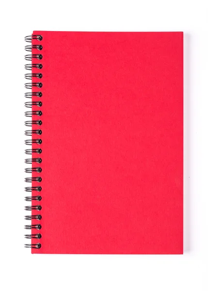 Κόκκινο Σημειωματάριο Απομονωμένο Λευκό Φόντο — Φωτογραφία Αρχείου