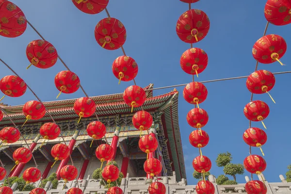 Fondo de linternas rojas chinas — Foto de Stock