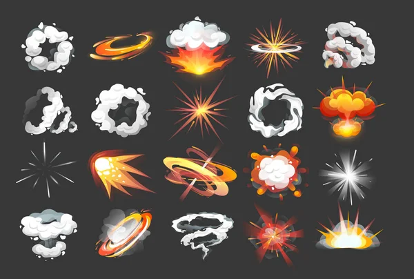 Animación Para Los Marcos Efectos Explosión Cómic Juego Explosión Energía — Archivo Imágenes Vectoriales