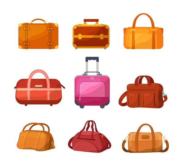 Bagages Voyage Valise Plastique Sacs Dos Métal Sac Cuir Valise — Image vectorielle