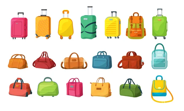 Bagages Voyage Valise Plastique Sacs Dos Métal Sac Cuir Valise — Image vectorielle