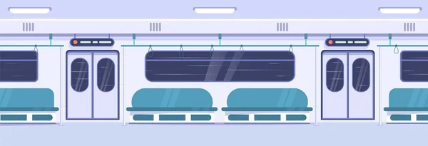 Töm Kollektivtrafiken Stadsresor Stadstrafik Interurban Buss Tunnelbanetåg Med Passagerarsäten Ledstänger — Stock vektor