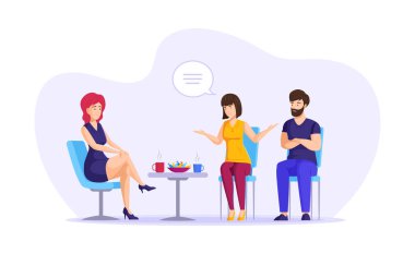 Psikoterapi konsültasyonunda evli bir çift. Aile psikoloğu karı koca sorunlarını çözmeye yardım ediyor. İlişki vektöründeki krizin üstesinden gelmek için zihinsel terapi oturumu