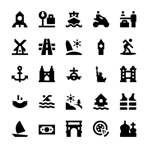 Tourism and Travel Vector Icons 10 — Stock Vector