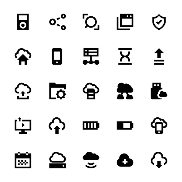 Iconos de vectores de tecnología de datos en nube 6 — Vector de stock