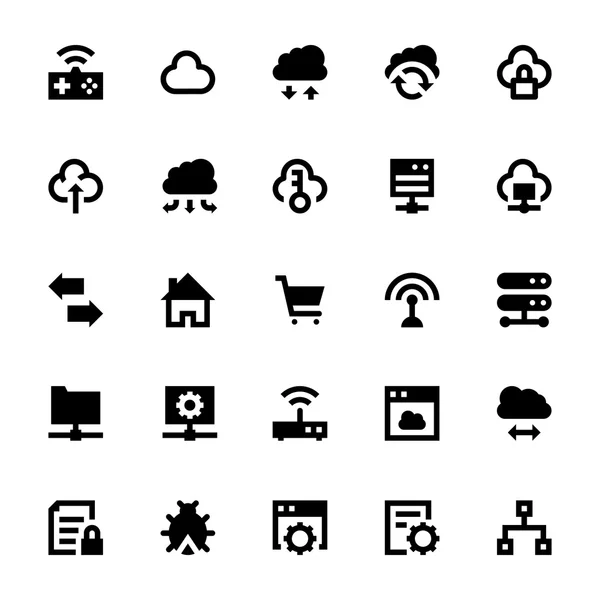 Iconos de vectores de tecnología de datos en nube 5 — Vector de stock