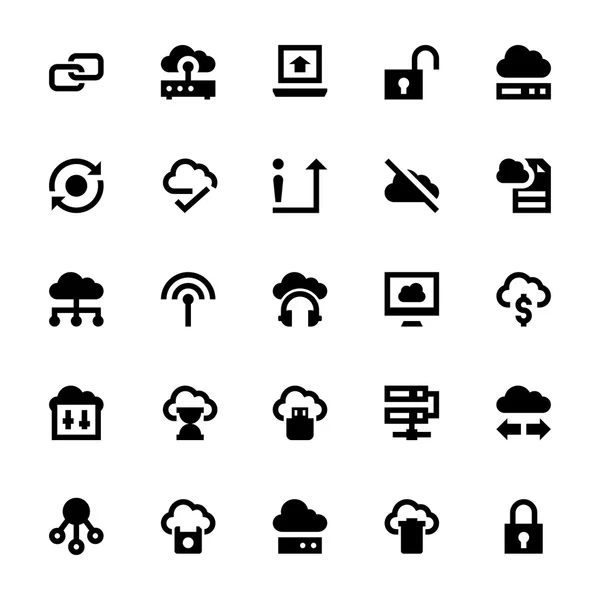 Icone vettoriali della tecnologia dei dati cloud 3 — Vettoriale Stock