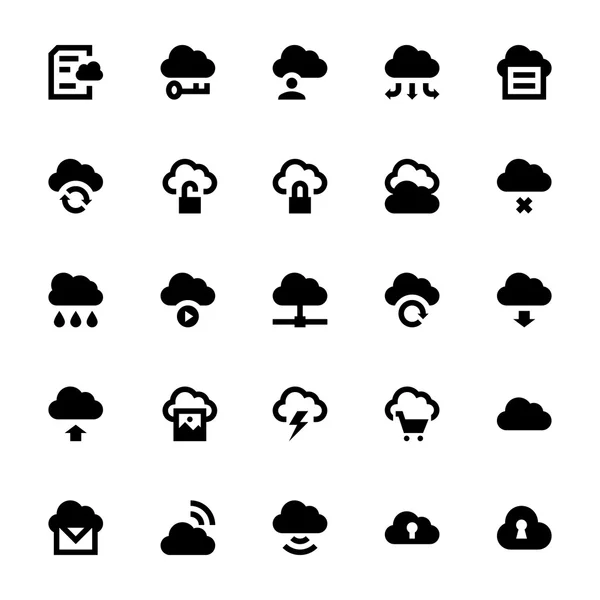 Iconos de vectores de tecnología de datos en nube 1 — Vector de stock