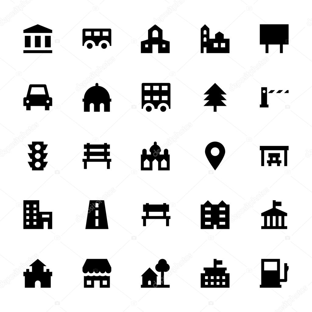 City Elements Vector Icons