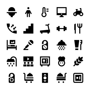 Otel Hizmetleri Vektör Simgeleri 6