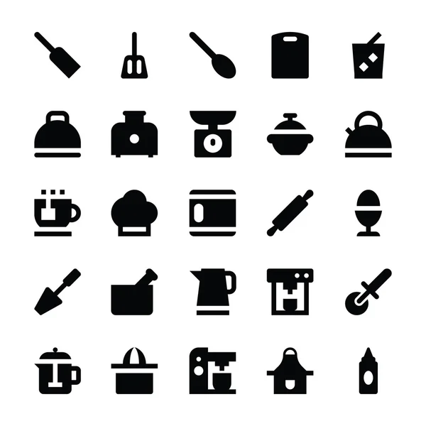 Utensilios de cocina Vector Iconos 5 — Archivo Imágenes Vectoriales