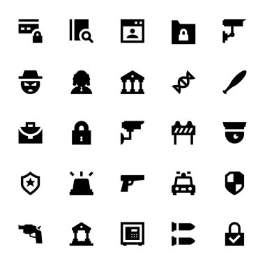 Suç ve güvenlik vektör simgeler 2