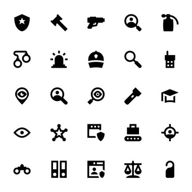 Suç ve güvenlik vektör simgeler 1