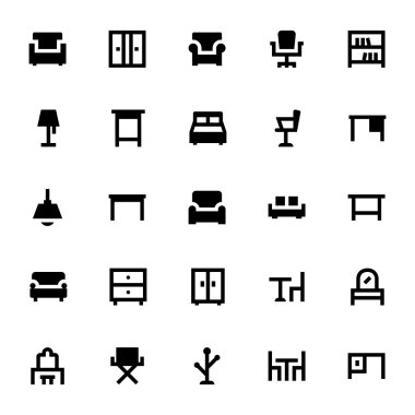 Mobilya vektör simgeler 1