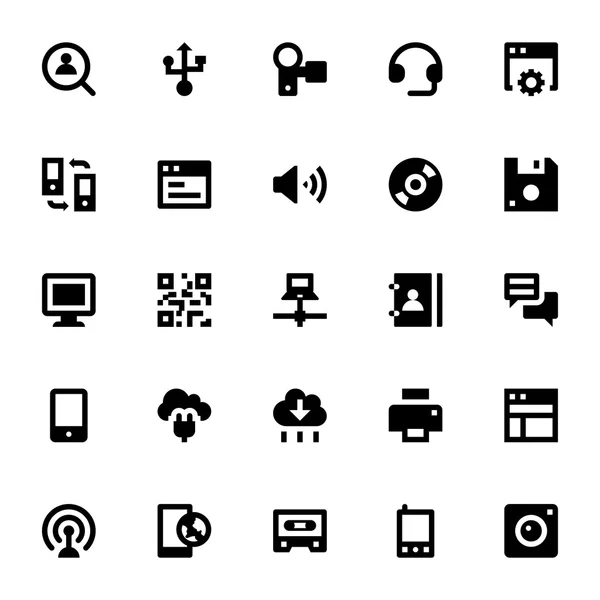 Iconos de Vector de Internet, Redes y Comunicación 3 — Vector de stock