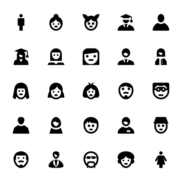 Personas Avatares Vector Iconos 1 — Archivo Imágenes Vectoriales