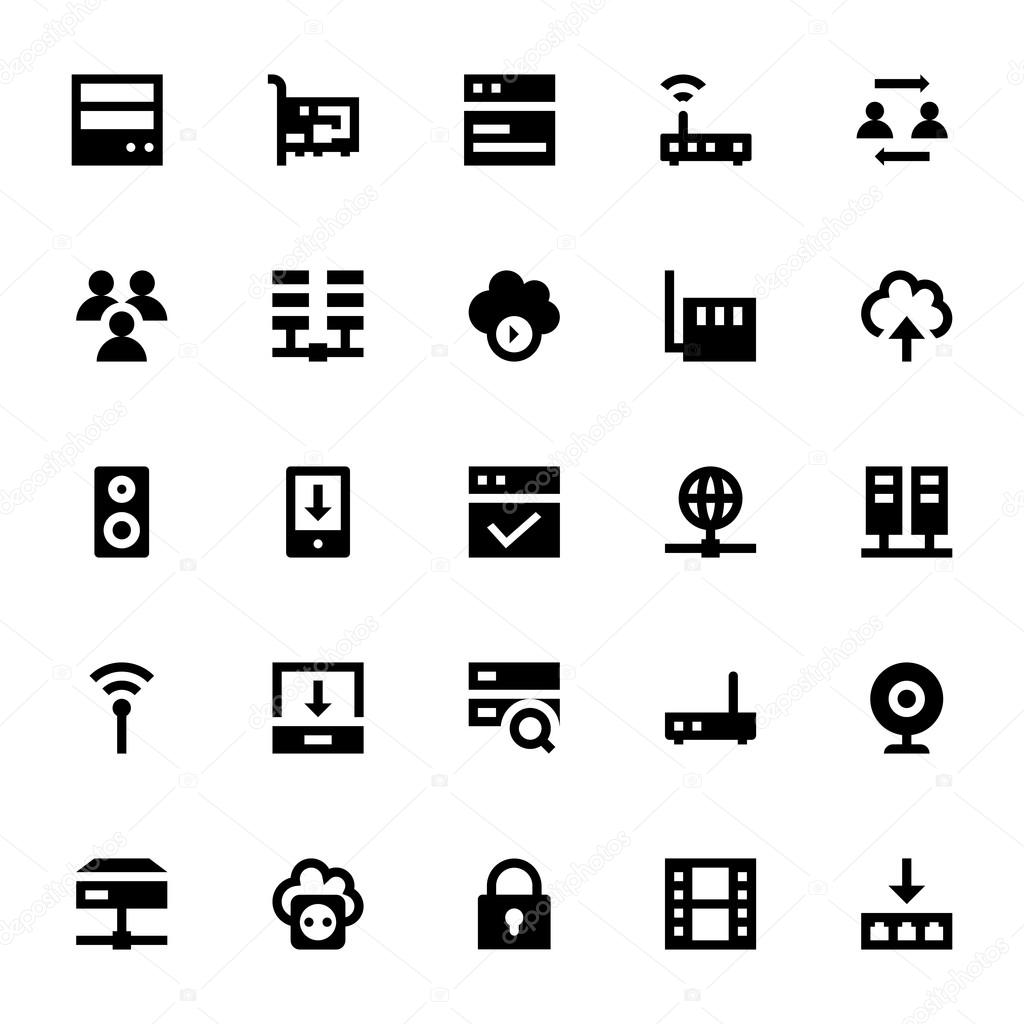 Internet, Networking and Communication Vector Icons 1