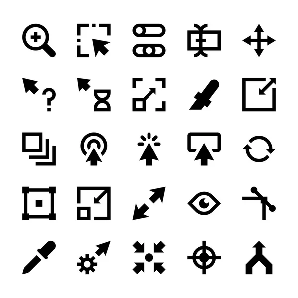 Selection, Cursors, Resize, Move, Controls and Navigation Arrows Vector Icons 2 — Stock Vector