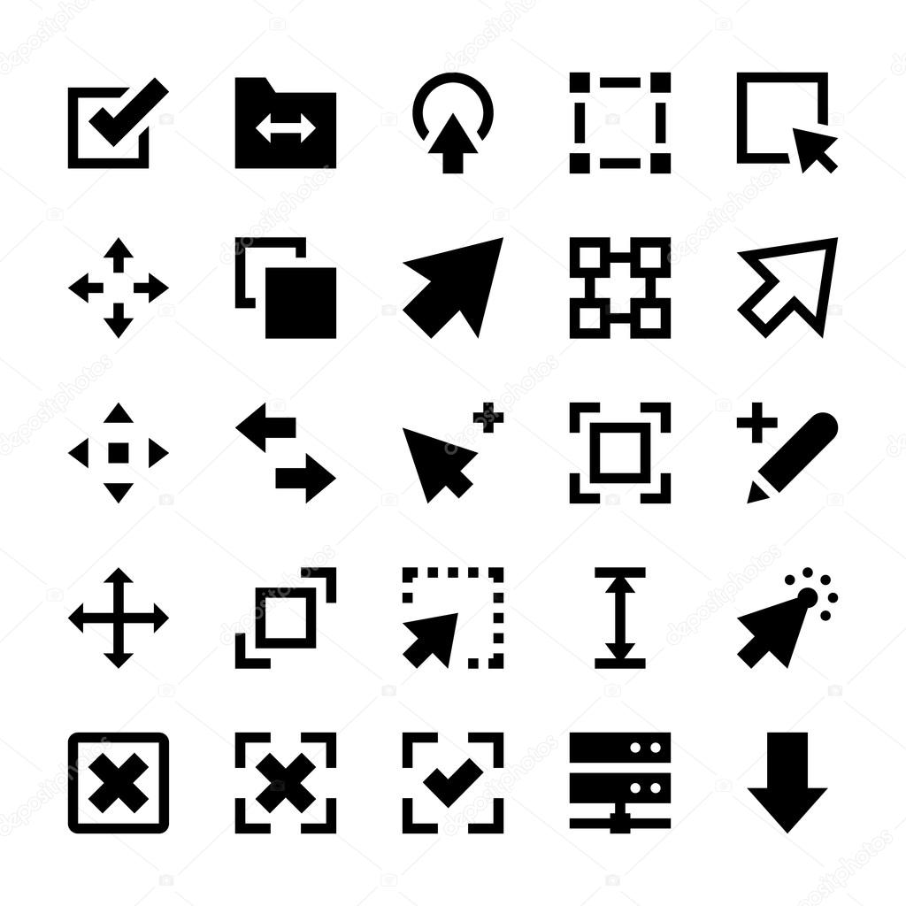 Selection, Cursors, Resize, Move, Controls and Navigation Arrows Vector Icons 1