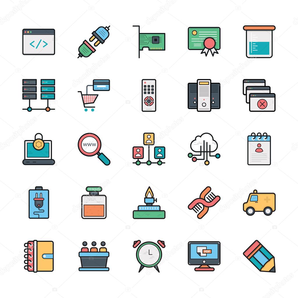 Networking, Web, User Interface and Internet Vector Icons 15