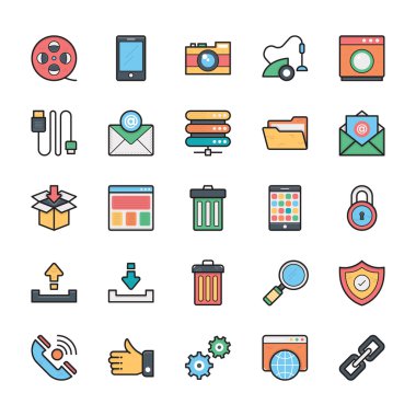 Ağ, Web, Kullanıcı Arabirimi ve İnternet Vektör Simgeleri 19