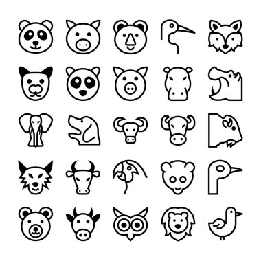 Hayvanlar ve kuşlar vektör simgeler 2