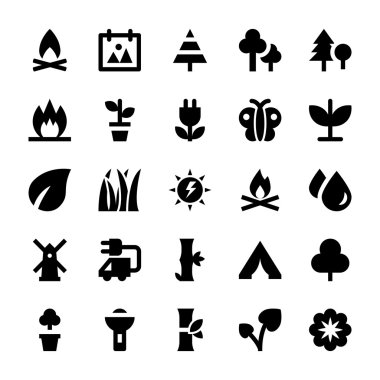 Nature and Ecology Vector Icons 4 clipart