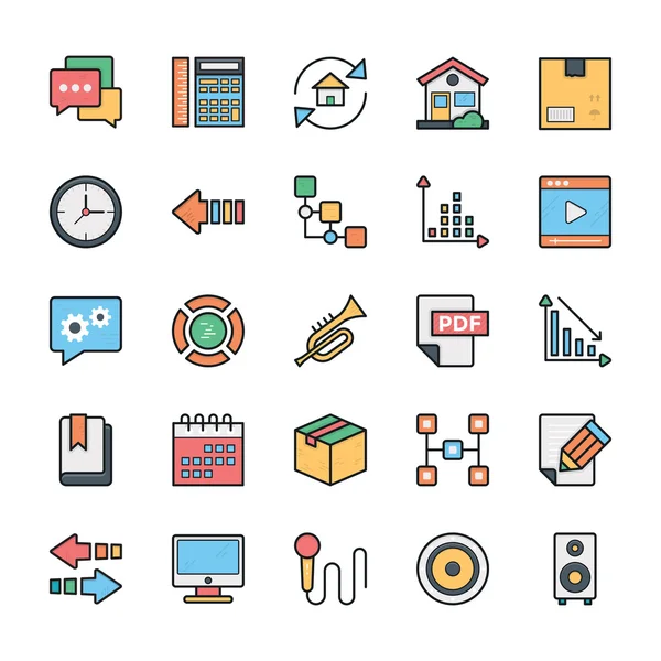 Networking, Web, User Interface and Internet Vector Icons 16 — Stock Vector