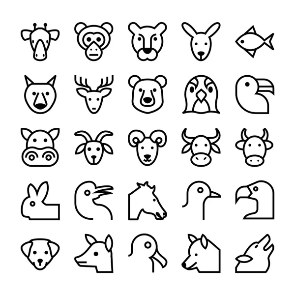 Zvířata a ptáci vektorové ikony 3 — Stockový vektor