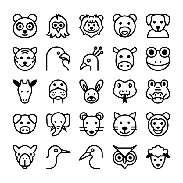Animals and Birds Vector Icons 1 — Stock Vector