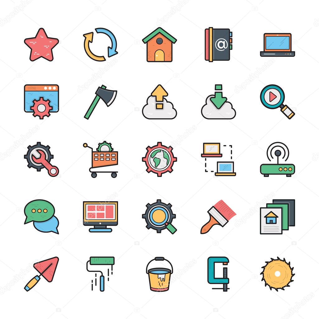 Vector of Networking, Web, User Interface and Internet Vector Icons 20 A collection of Networking, Web, User Interface and Internet Vector Icons that you can easily integrate in your design and the cool thing is, that there are so many of them, you will definitely find something you need in here. stock vector
