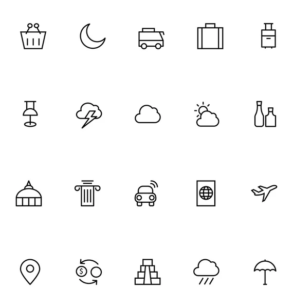 Toerisme lijn Vector Icons 4 — Stockvector