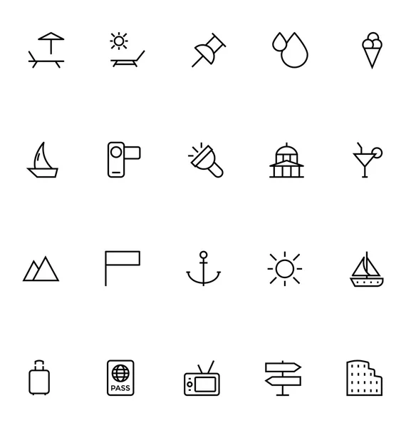 Toerisme lijn Vector Icons 5 — Stockvector