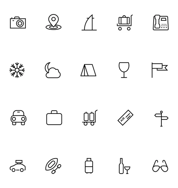 Toerisme lijn Vector Icons 3 — Stockvector