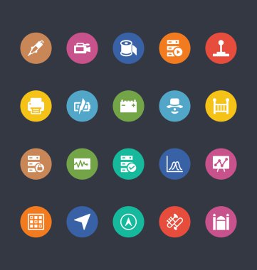 Glifler renkli vektör simgeler 31